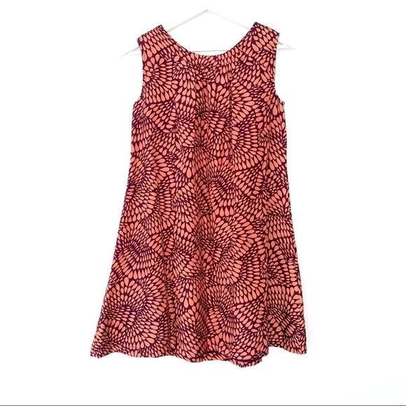 Madewell Eliot silk sleeveless dress in coral and purple size small - Picture 2 of 5